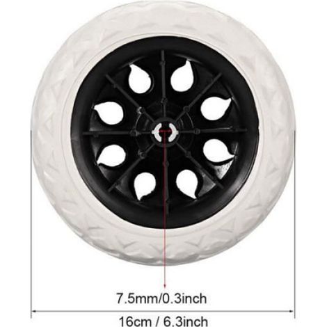 Lot de 2 Roulettes de Rechange pour Chariot de Courses - Noir (1/4)