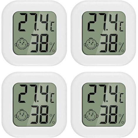 4 pièces Mini LCD Thermomètre Hygromètre Interieur Termometre Maison Convient pour Les Chambres D'enfants,Les Chambres de Personnes âgées etc