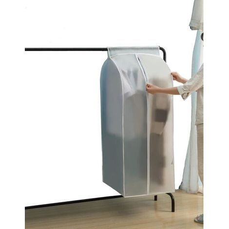 Housse de rangement anti-poussière pour tringle à vêtements, 60 x 50 x 110 en PEVA avec fermeture éclair intégrale et ruban adhésif magique (1/5)