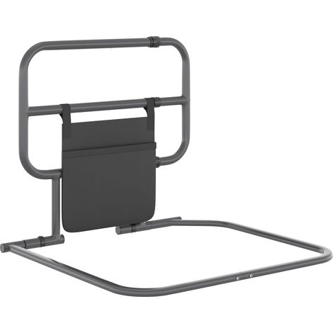HOMCOM Folding Bed Rail for Elderly Safety Bed Assist Bar w/ Pocket for Adults