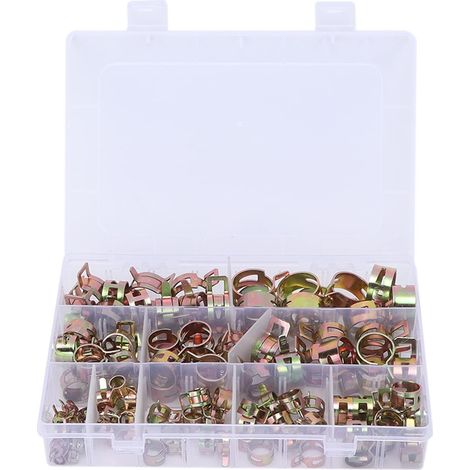 Pince ressort 100 pièces 6/22mm métal, pour carburant et eau (1/5)