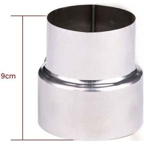 Réducteur de tuyau de fumée en acier inoxydable, adaptateur de cheminée, tuyau de poêle, réduction en acier inoxydable, tuyau de fumée, tuyau de poêle (90-80mm) (1/4)