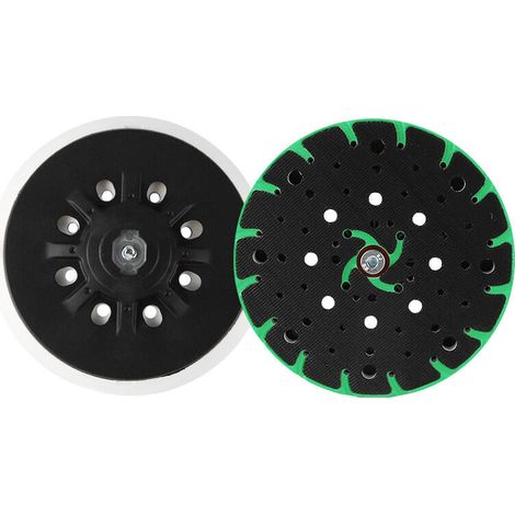 Disque Abrasif 150mm, Plateau de Ponçage Disque Ponceuse 150mm Ponçage de Tampons D'Interface pour Ponceuses Excentriques, Ponceuses Bosch, Boucle Festool, Vert (1/5)