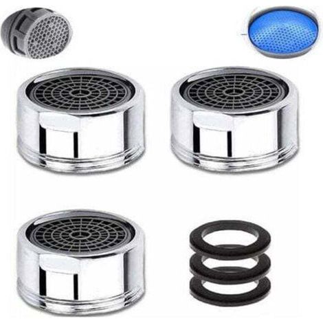 M20 Wasserhahn-Luftsprudler, XU 3er-Pack Wasserspar-Wasserhahn-Luftsprudler mit Edelstahlfilter, Wasserhahn-Luftsprudlerfilter (20 mm Außengewinde) – Crezuo