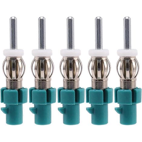 Lot de 5 adaptateurs d'antenne stéréo pour voiture, connecteur radio FM/AM Fakra vers DIN, convertisseur d'antenne pour voiture. (1/5)