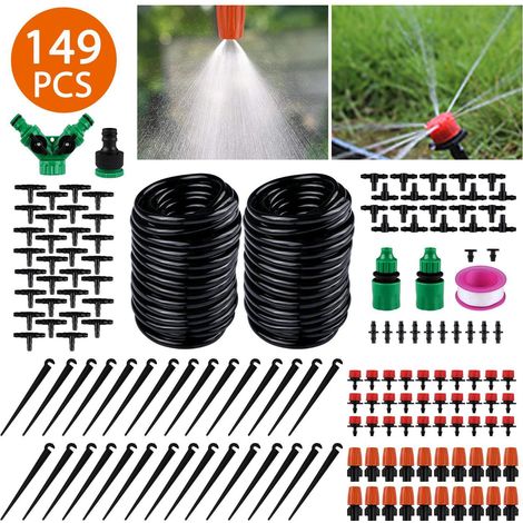 Tropfbewässerungssystem-Set, 149-teiliges automatisches Tropfbewässerungssystem, einstellbares Bewässerungssystem, automatischer Bewässerungsschlauch zum Selbstzusammenbau. (1/5)