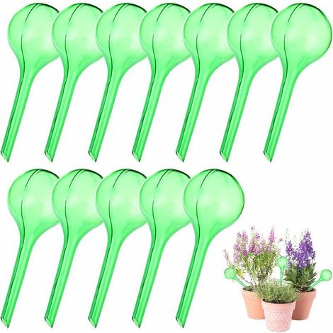 Lot de 12 Petits Globes d'Arrosage en Verre Synthétique pour Plantes d'Intérieur - Bulbes Goute à Goute Arrosage 4 cm de Diamètre-Matériel d'Arrosage Automatique en PVC pour Plantes (1/5)