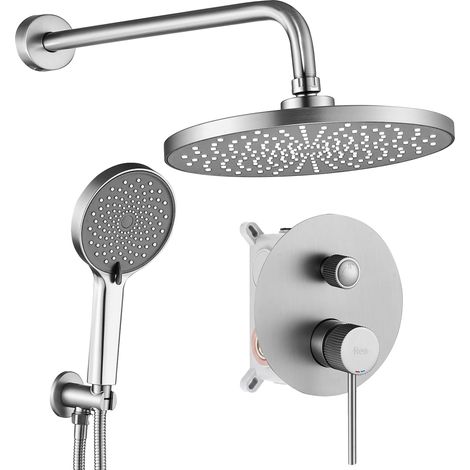 CONCEALED SHOWER SET  REA LUNGO STRIPE BRUSH STEEL  +BOX