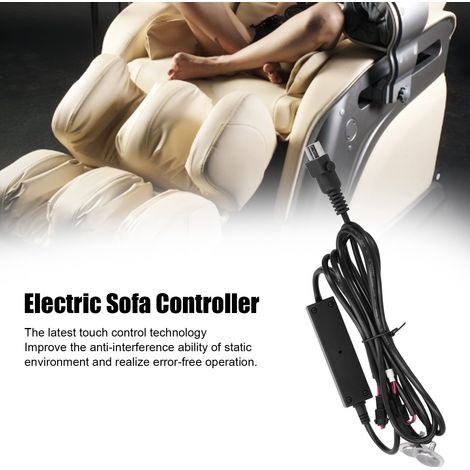Télécommande Tactile pour Fauteuil Électrique et Chaise Massante, Contrôleur 5 Pin 4‑Cores 22AWG, Longueur Cable 1.85m, Matière Cuivre/Inox/PVC, Couleur Noir, 1 Unité (1/5)