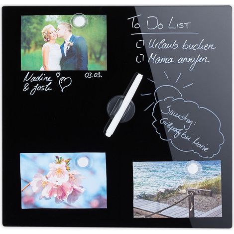 Magnettafel aus schwarzem glas