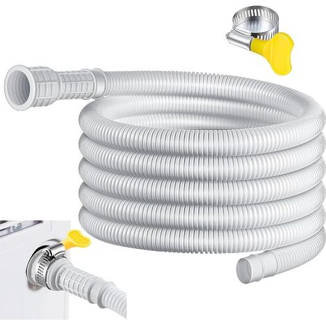 Tuyau De Vidange Flexible Pour Climatiseur Et Déshumidificateur - 3m Avec Pince Adaptateur En Caoutchouc Découpable (3 Mètres) (1/5)