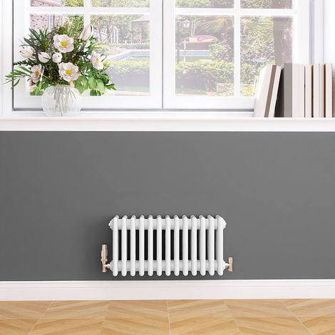 Biubiubath Traditional Cast Iron Style Radiator Horizontal 4 Column White 300x605mm