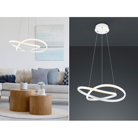 LED Pendelleuchte COURSE Weiß Stufen Dimmer 4000 Kelvin Neutralweiß, Ø 60cm