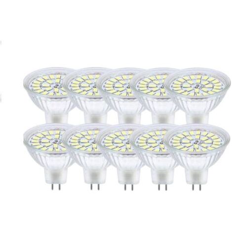 GU5.3 LED bulb, cool white 6000 K, MR16 LED 12 V, 3 W, equivalent to 30 W halogen, non-dimmable LED spot bulbs, 10 pieces [energy class F] (1/4)