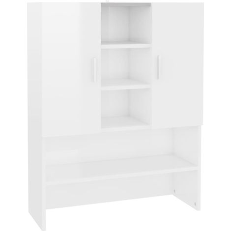 Maison Exclusive - Mobile per Lavatrice Bianco Lucido 70,5x25,5x90 cm