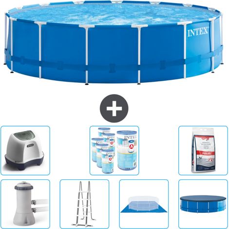 Piscine Intex cadre rond - 457 x 122 cm - Bleu -  Comprend des Accessoires CB57