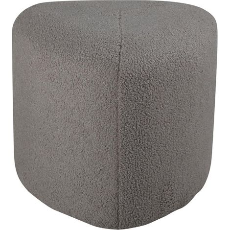Pouf Tissu Bouclette "Peg" 46cm Gris (1/5)