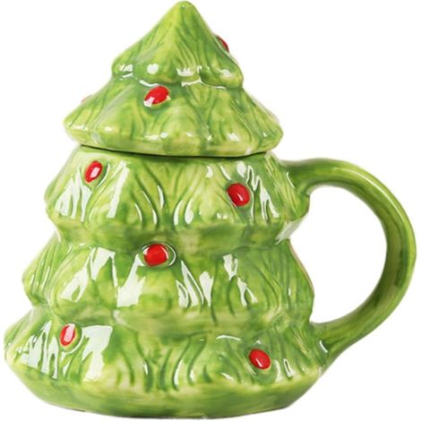 Tasse De Noël - Arbre De Noël En Céramique - 450 ml - Pour Café Thé Boissons Chaudes Ou Froides - Usage Intérieur - 1 Pièce (1/5)