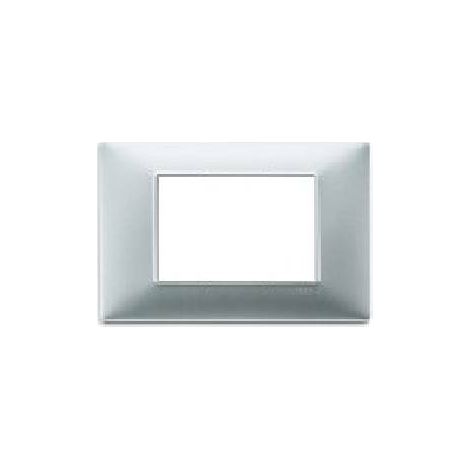 Vimar plana placca 3 moduli tecnopolimero colore  argento opaco 14653.20
