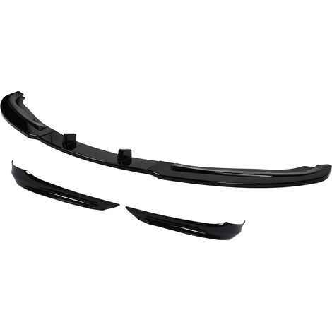 Lot de 5 spoiler avant lèvre pare-chocs sportif kit carrosserie compatible Série 3 E90 E91 LCI 2007-2012 noir brillant, becquet splitter inférieur (1/5)