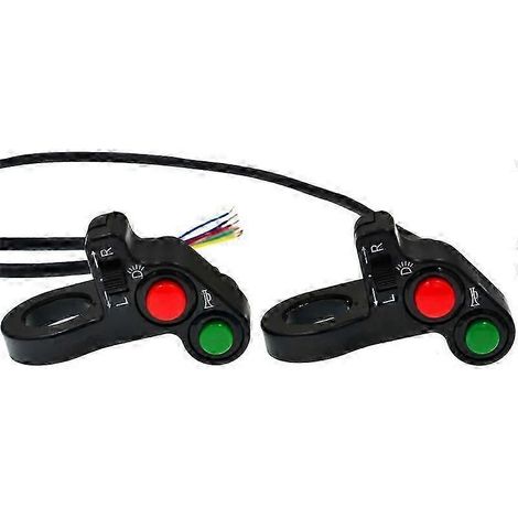 Interrupteur de clignotants et de klaxon pour guidon de moto 7/8 pouce (22 mm) en plastique ABS. (1/5)
