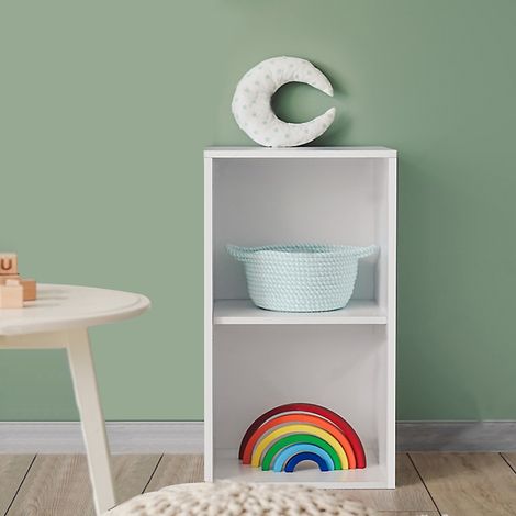 2 Tier Storage Cube Shelf Bookcase Wooden Display Unit Organiser Shelves Furniture Rack (1/5)