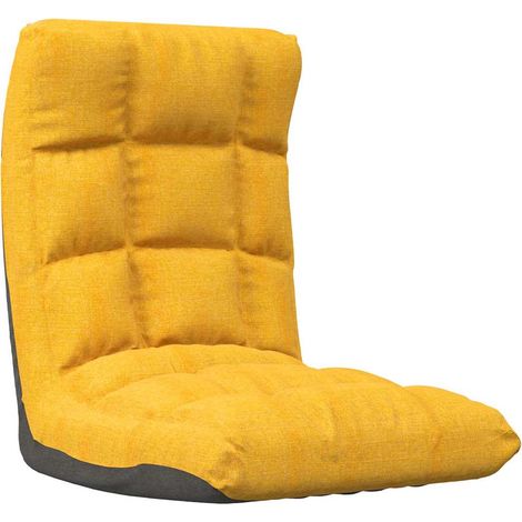 Maison Exclusive - Sedia a Sdraio da Terra Pieghevole Giallo Senape in Tessuto (1/5)