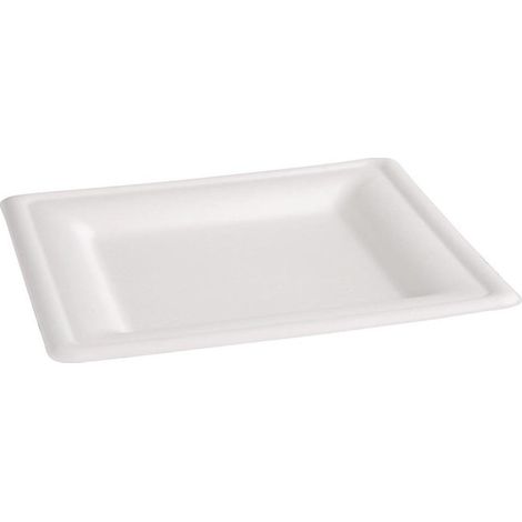 Assiettes Carrées en Bagasse - Lot de 50 - Fiesta Green (1/5)