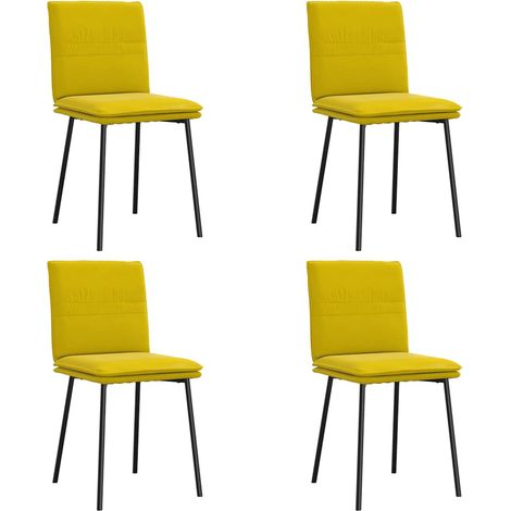 Sedie da Pranzo 4 pz Gialle in Velluto vidaXL 479419 (1/5)