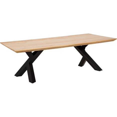 Mesa de centro de madera marrón y negra 140x70x46h cm