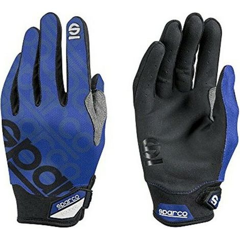 Gants de travail réglables Sparco 002093 renforcés au poignet entre index de police bleu M