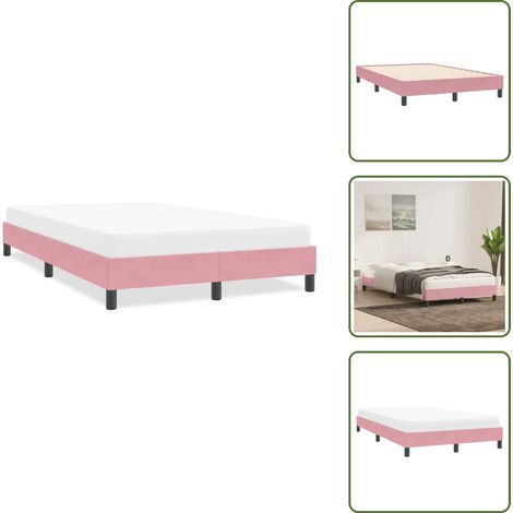Bettgestell ohne Matratze Rosa 120x210 cm Samt - Bettgestell - Bettgestelle - Bettrahmen - Bett (1/5)
