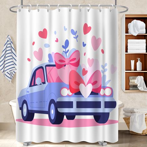 Rideau de douche en polyester 180x180 antifongique housse de baignoire pour optimiser un petit espace (1/5)