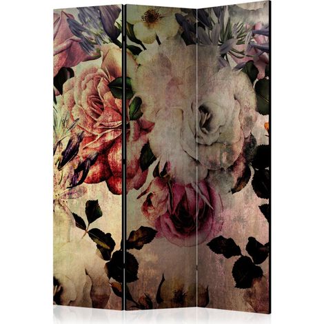 Paravent 3 Volets "Nostalgia Flowers" 135x172cm (1/2)