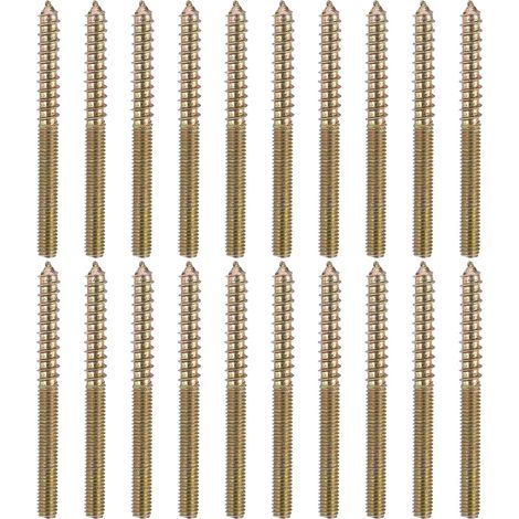 20 Pcs Vis À Double Tête M6x70, Vis À Bois Autotaraudeuse En Acier Au Carbone Pour Pieds De Meubles En Zinc Coloré (1/5)