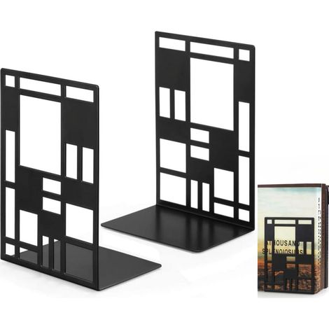 Serre Livres En Métal Noir Pour Livres Lourds Rangement Solide Sur Étagères Bibliothèque Bureau École Support Fonctionnel Et Moderne (1/4)