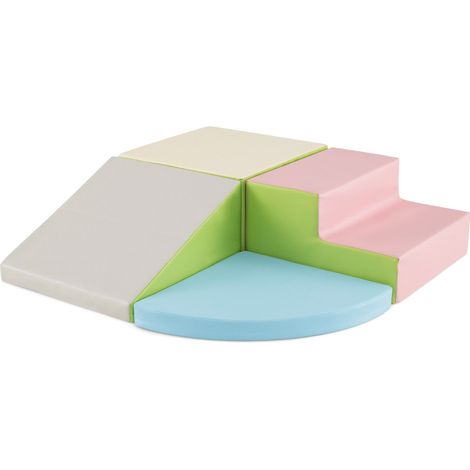 Set di 4 blocchi in schiuma per arrampicarsi e gattonare 46 x 46 x 25 cm imbottitura superiore moderna decorazione in PU rosa 200011847
