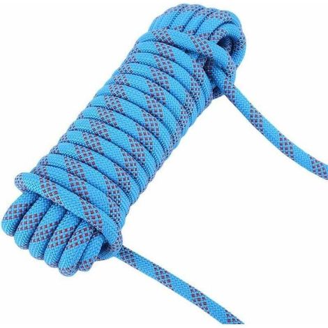 Corde d'escalade, parachute, corde de survie, corde auxiliaire d'escalade, escalade, escalade, descente, corde de sécurité multifonctionnelle 12 mm (20 M)