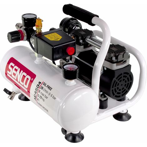 Senco – Compresseur d'air sans huile 4L – Débit 32 l/mn à 6 bar – Ultra portable et léger – Idéal pour clouage et agrafage