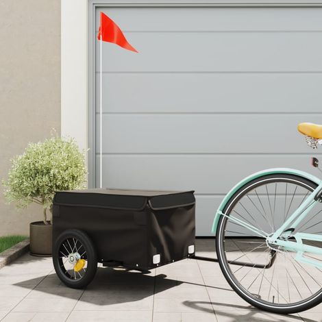 Remorque de vélo noir 30 kg fer vidaXL
