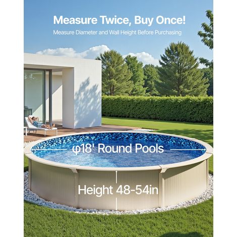Revêtement de Piscine Ronde - 549x147 cm Doublure Durable de (1/5)