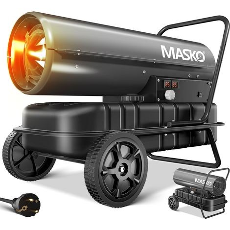 MASKO® Canon à chaleur diesel 30 kW avec thermostat, 34 L - anthracite/noir (1/5)