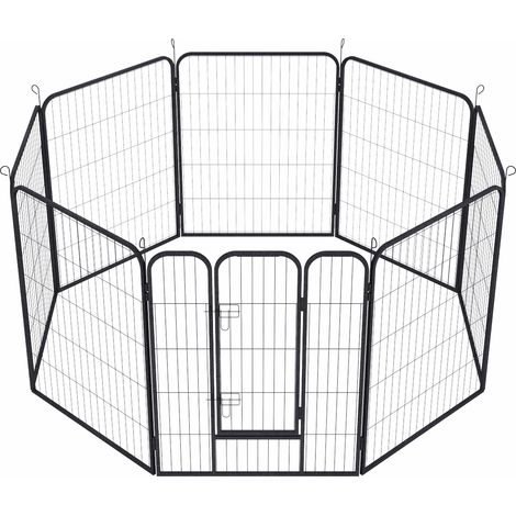 Dog Playpen 8 Panel Foldable Cat Puppy Exercise Pen Heavy-Duty Pet Fence 60cm H x 80cm W (1/5)