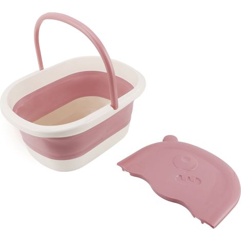 Bañera plegable para pies infantil con protuberancias de masaje – Modelo multifuncional rosa – PP/PTE – 39 x 30 x 17 cm (1/5)
