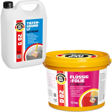 HALBAU Dichtset für Duschabdichtung Bad Abdichtung Dichtband Flüssigfolie 12kg H203 (1/5)