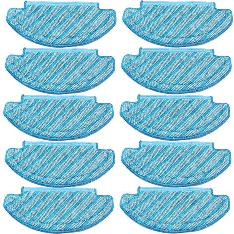 Paquete de 10 almohadillas de tela lavables para Ecovacs Deebot Ozmo T8 AIVI T8 Max T8 T8+ Series/T9/N8, N8 Pro Plus/N8 Pro, para Yeedi Vac/Yeedi Vac Max/Yeedi Vac Station Robot Vacuum Cleaner (repues (1/5)