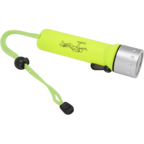 Lampe torche de plongée 3W jaune professionnelle avec interrupteur magnétique, étanche, LED haute luminosité, pour la plongée sous-marine. (1/5)