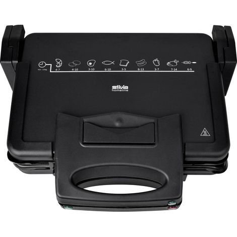 Silva Homeline KG 2410 Elettrico Griglia a contatto Rivestimento antiaderente, pieghevole, Spia luminosa Nero (1/5)