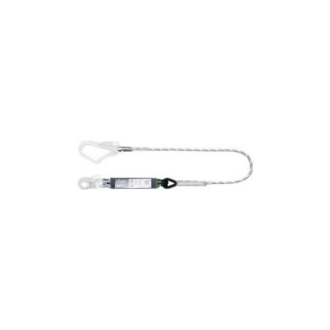 KRATOS SAFETY - Longe en corde tressée 1,50 m avec absorbeur d'energie et mousquetons FA5020217 et FA5020755 - 1.50 m