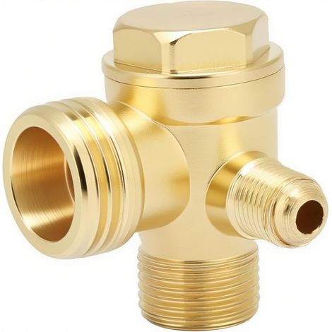 Clapet Anti Retour Compresseur, 20x16x10 mm Compresseur d'air en alliage de zinc Vanne de contrôle unidirectionnelle à trois voies pour le Raccordement de Tuyaux et Compresseurs d'Air (1/5)
